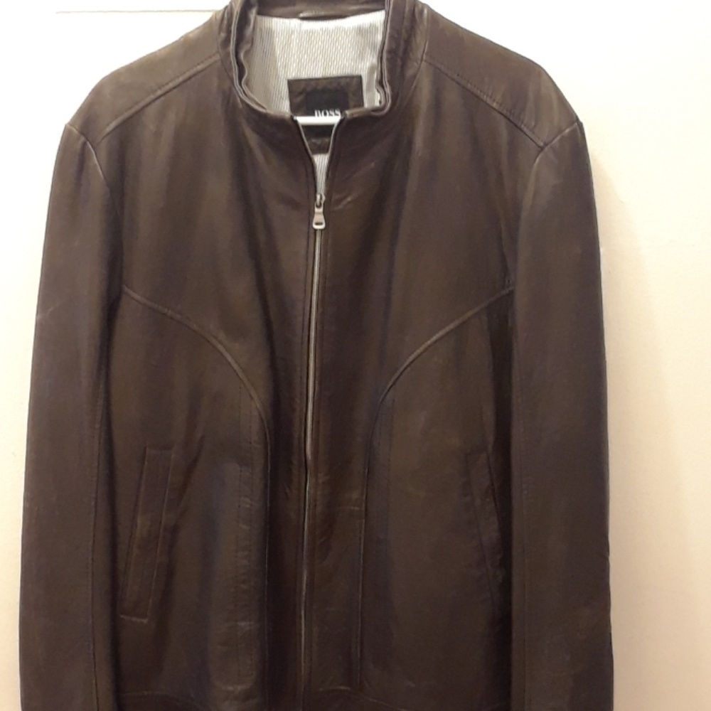 Hugo boss leather jacket